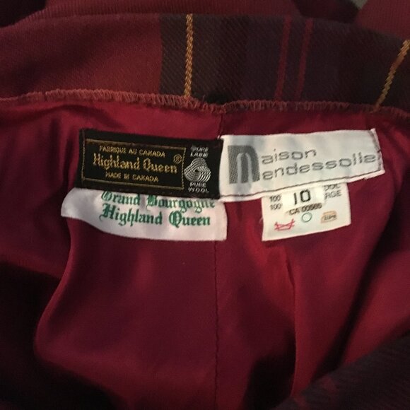 Vintage Highland Queen Maisen Mendessolle Diamond Plaid Wool Skirt - Picture 10 of 16